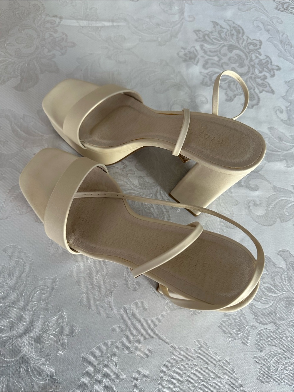 Billini Cream Block Heel Strappy Sandals